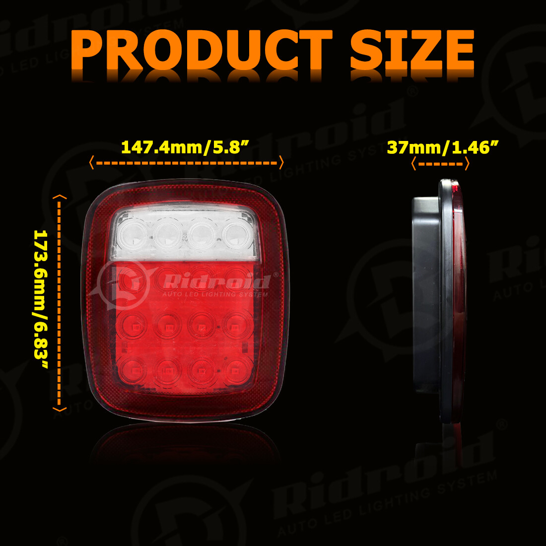 For Jeep Wrangler TJ YJ CJ Smoke LED Tail Lights Backup Brake Reverse Brake Lamp