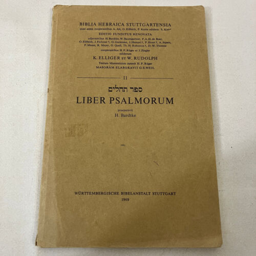 Liber Psalmorum by K. Elliger Biblia Hebraica Stuttgartensia 1969 Hebrew Latin