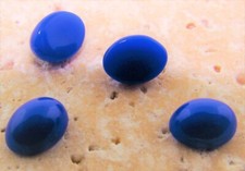 100 VINTAGE LAPIS ACRYLIC 8x6mm. HIGH DOME OVAL CABOCHONS 7189