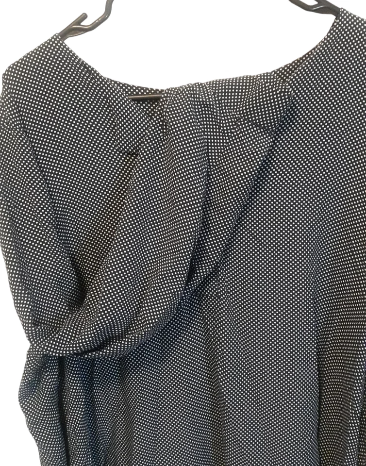 Blusa Feminina Tom Tailor Bolinhas Manga Longa Preto/Branco Viscose Ecológica - Imagem 2 de 4