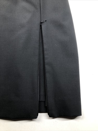 Sheath Dress Ann Taylor LBD Size 2 Black Belted Zipper Slit Lined - Picture 4 of 6