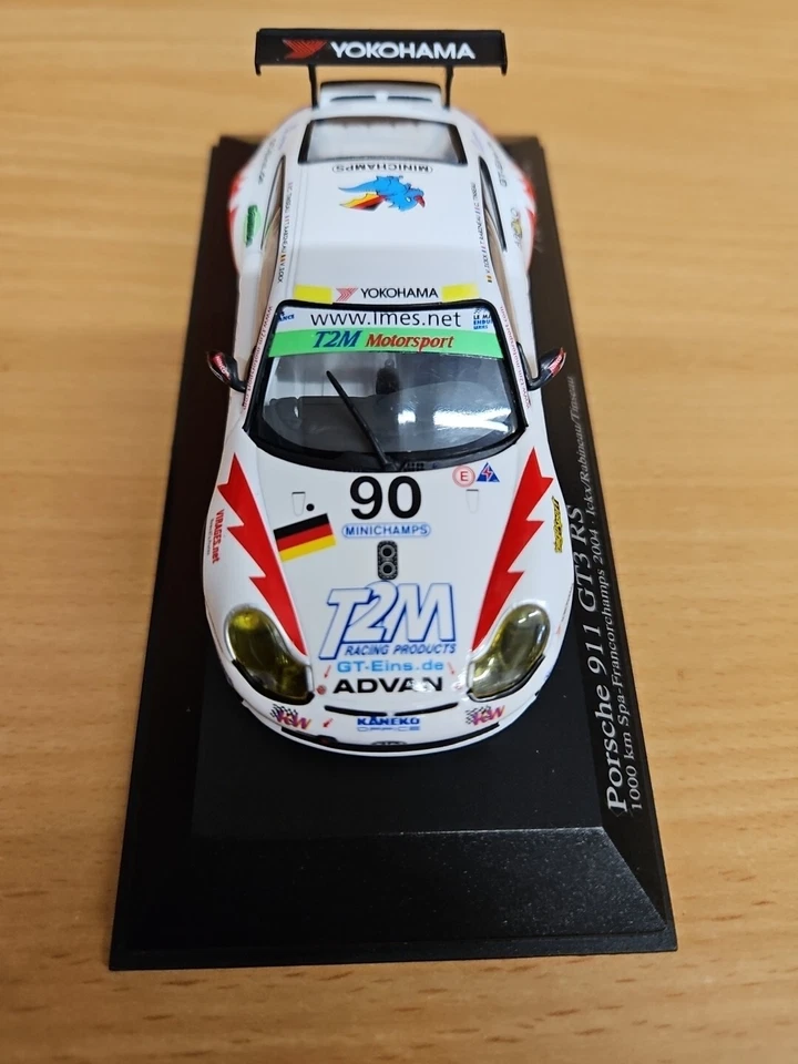 1:43 Minichamps Porsche 911 GT 3 #90 2004 400046980 Diecast 1000 km Spa 2004 Foto 4 de 4