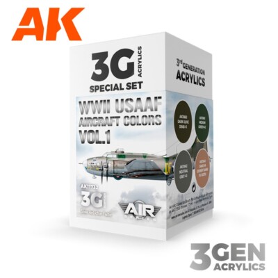 AK Interactive: WWII USAAF Aircraft Colors Vol.1 - Acrylic Paint Set - AK11732