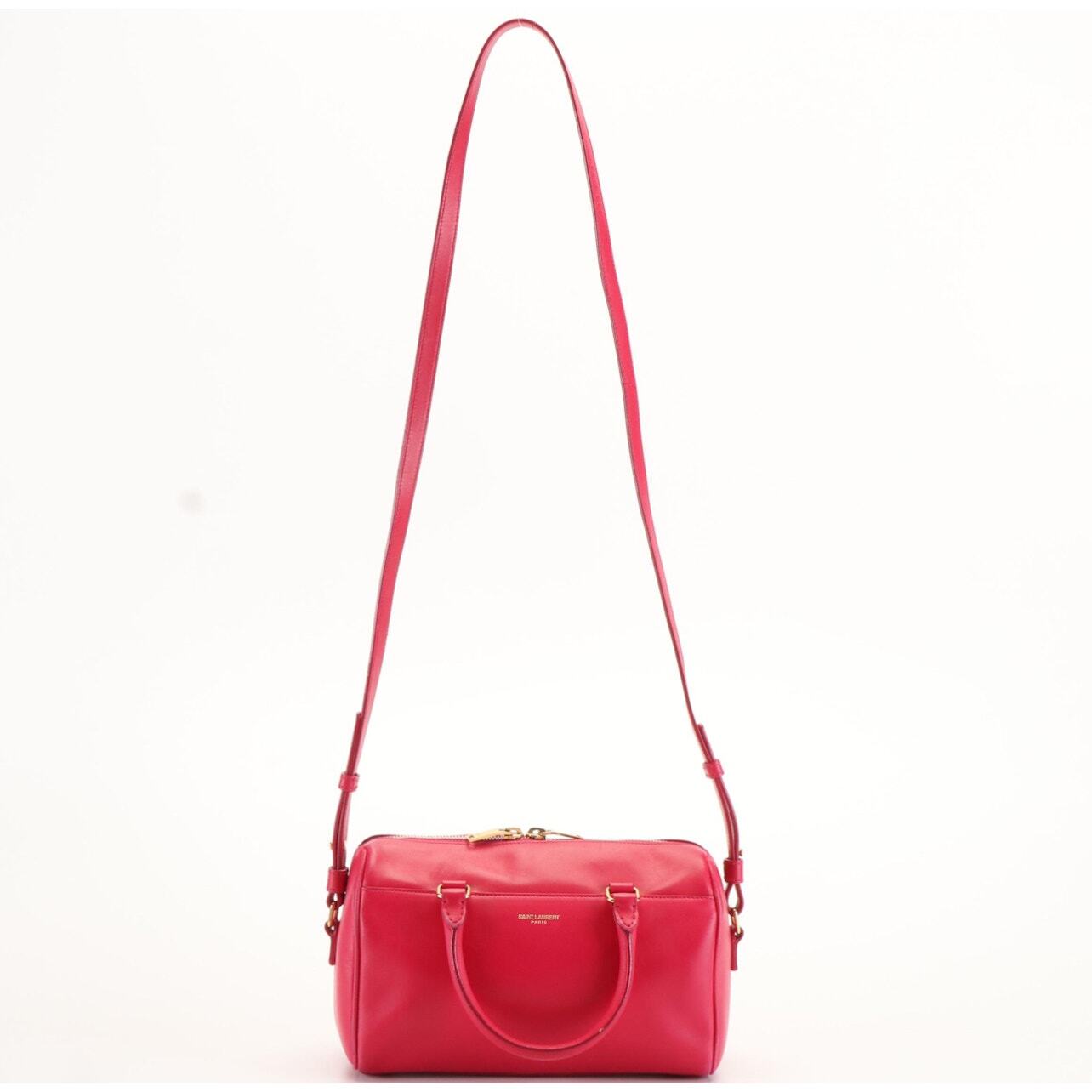 Borsone Saint Laurent classico per bambini in pelle rosa fucsia