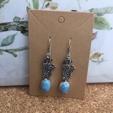 Larimar Gemstone 925 Silver Plated Handmade Wholesale Nice Earring 7 GM New 3380