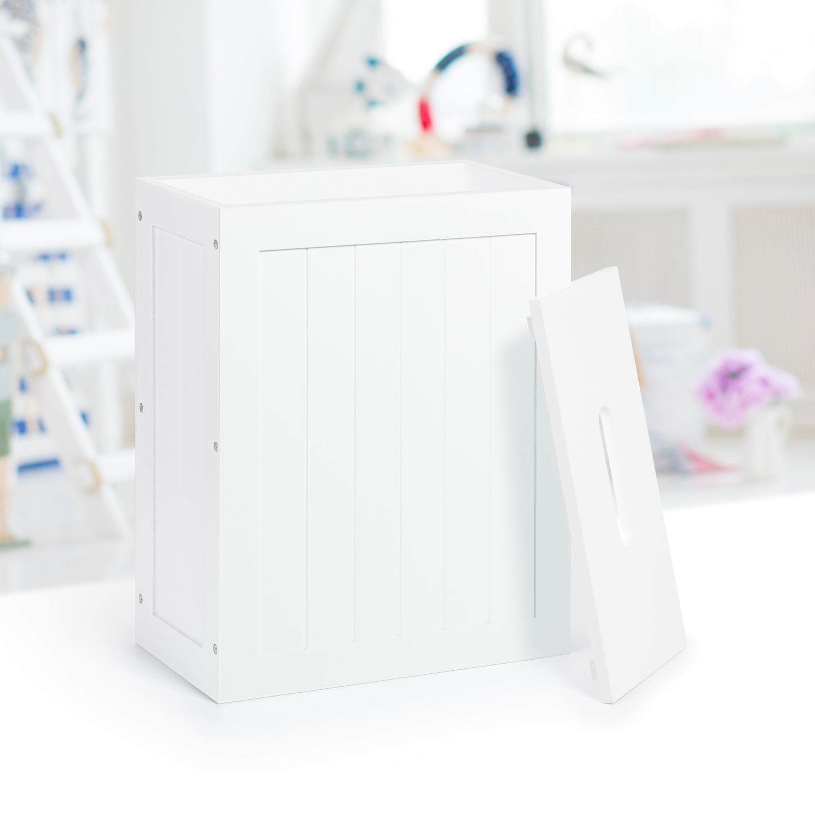 White Shaker Slimline Wooden Multipurpose Bathroom Storage Unit eBay