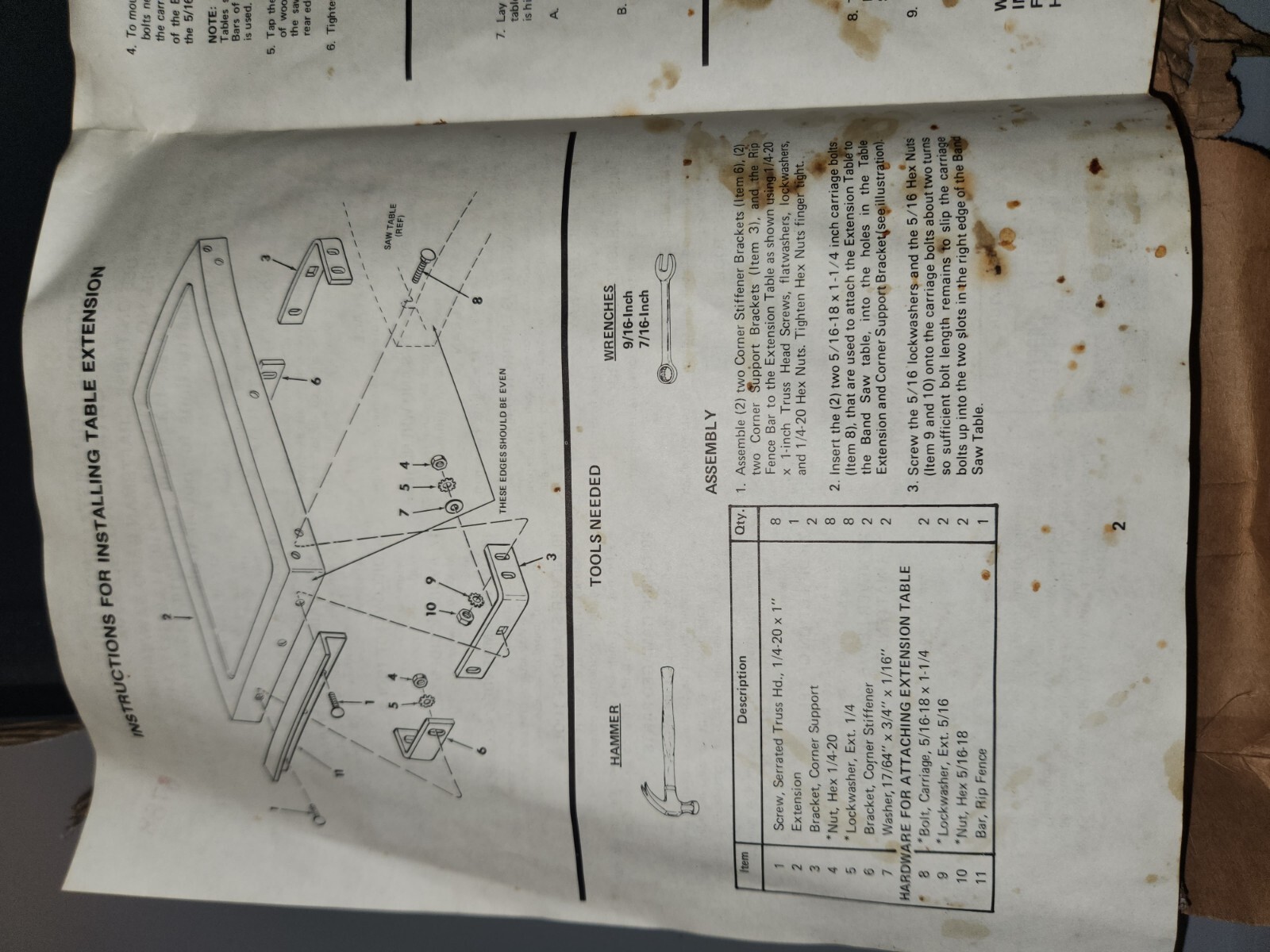 Craftsman Band Saw Table Extension NOS 24302 for mod.24340 243410