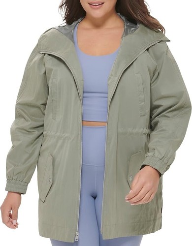 Levi's Women's Plus Size Green Cinch Waist Hooded Parka Size 4X MSRP $150 - Picture 4 of 6