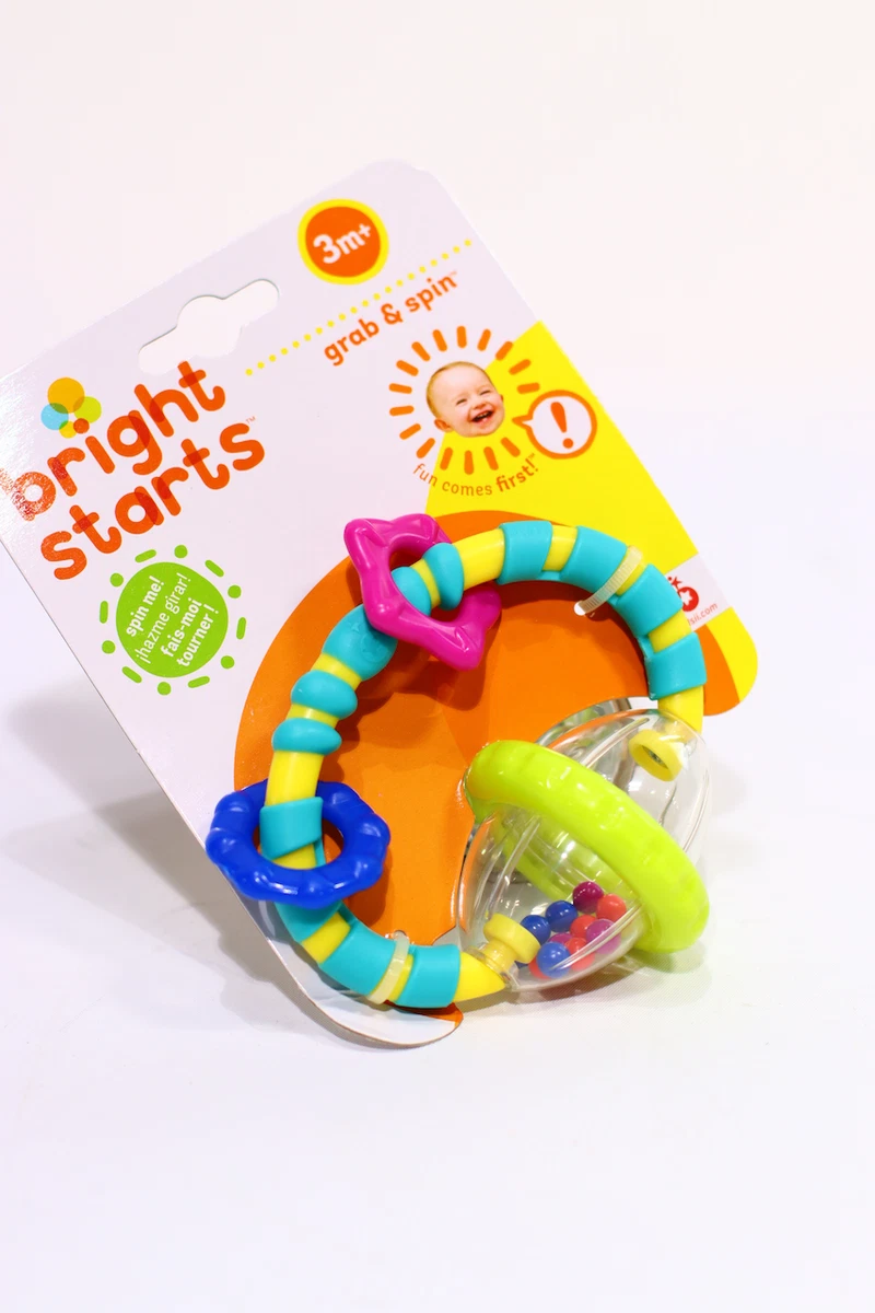 Bright Starts Grab Spin Rattle and Teether Toy Ages 3 months