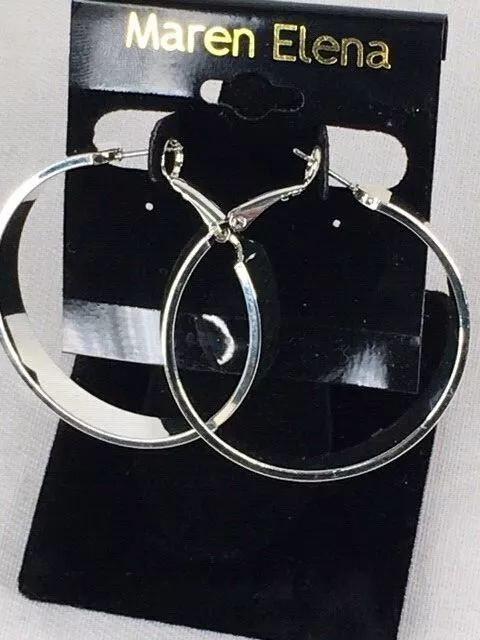 NEW Maren Elena Silver Hoops Earring