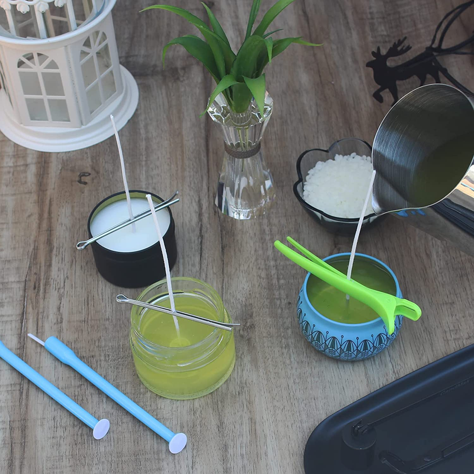 Candle Wick Kit, 60 Cotton Candle Wicks with Candle Making Tools for