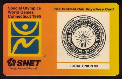 $10. Special Olympics World Games (1995) AFL-CIO IBEW Local Union 90 Phone Card