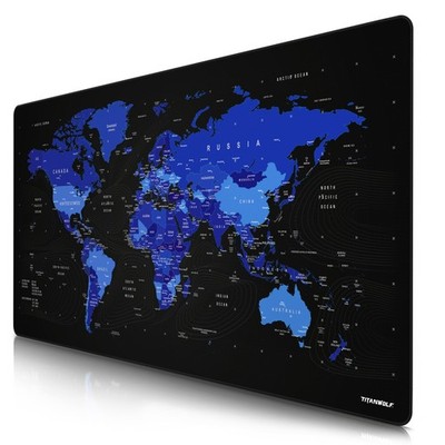 Titanwolf Gaming Mauspad, 1200x600, Weltkarte UK blau abwaschbar rutschfest