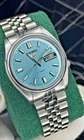 Vintage Seiko 5 Mens Automatic Sky Blue Dial 7009 Day/Date