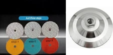 4" Diamond pad 3 step stone marble concrete granite polish aluminum backer
