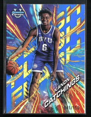 Kanon Catchings 2024 Bowman Chrome University Flash FL-15 Blue Refractors /150