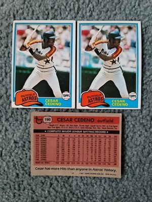 1981 Topps Cesar Cedeno Baseball Card Lot of approx 3 cards