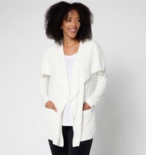 Barefoot Dreams Cozychic Ultra Lite Drapey Cardigan Pearl Medium A691298