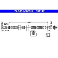 ATE 24.5151-0639.3 Bremsschlauch