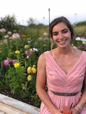 Size 4, David’s Bridal, Pink, Bridesmaid Dress with Silver Beaded Belt, Worn 1x