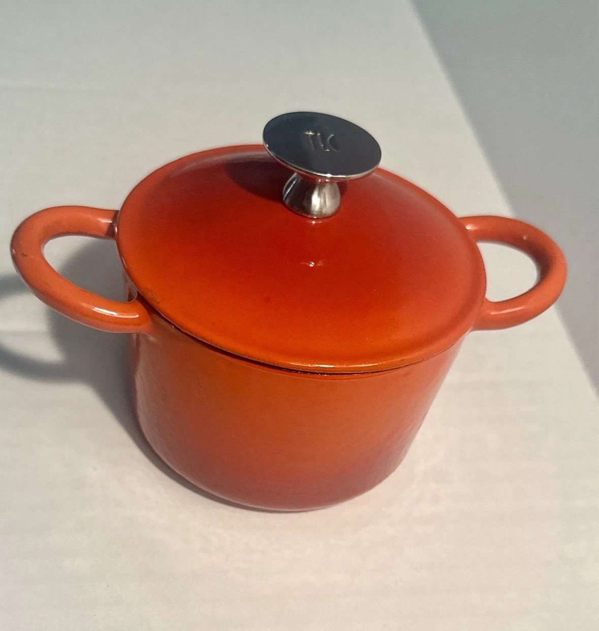 Tim Love Collection Orange Cast Iron Enamelware Mini Dutch Oven Pot W/ Lid
Opens in a new window or