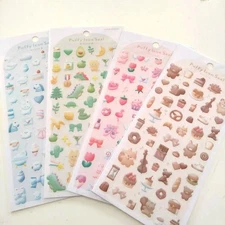 Kamio Japan Puffy Icon Sticker Set, 4PC, Decorative Stickers, New