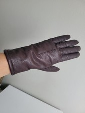 Fownes Dark Brown Leather Ladies Gloves Sz 8.5