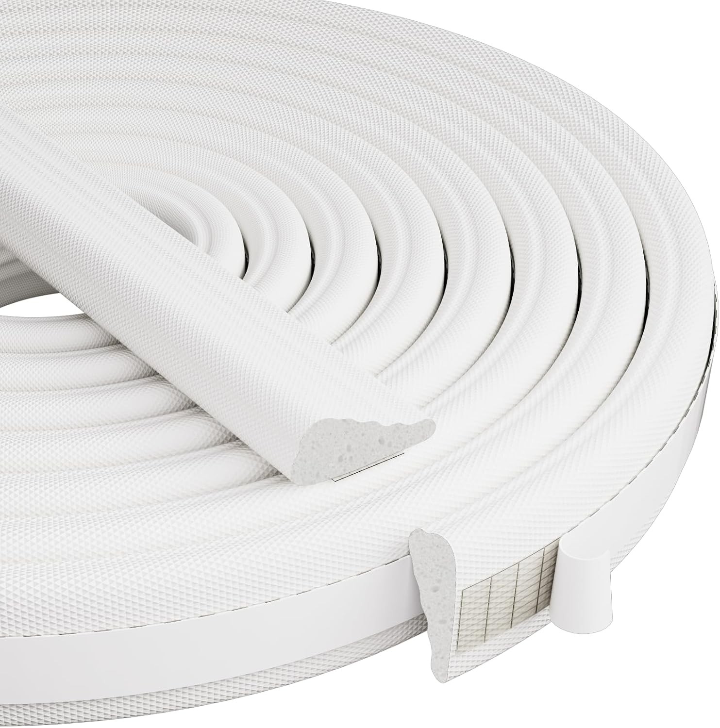 196” Wedge-Shape Foam Window Weather Stripping Door Seal 196", White