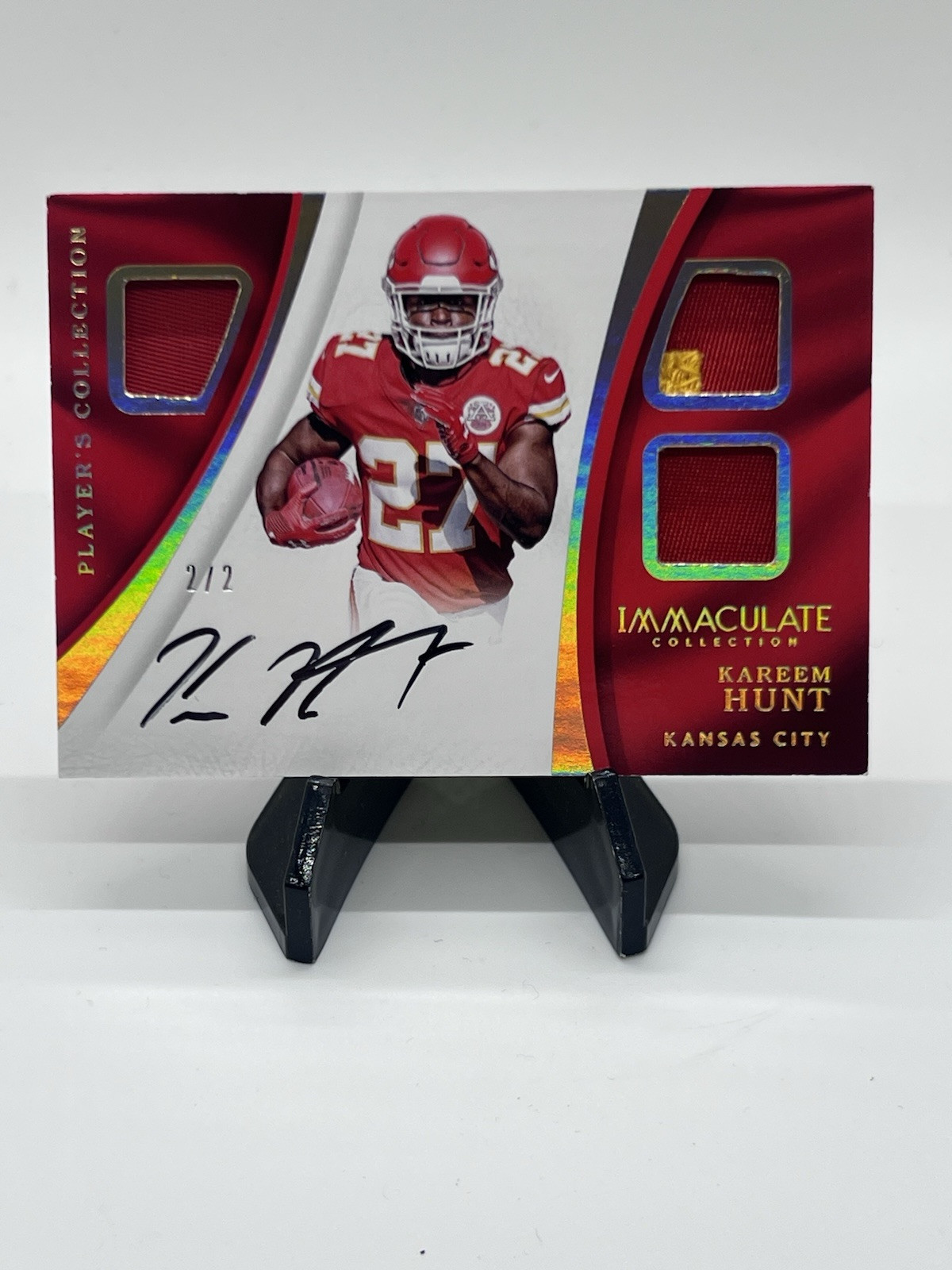 Kareem Hunt Panini Immaculate Collection #117 Autograph Patch
