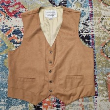 VTG Grais Outerwear Angel Suede Vest Mens Large Button ACTWU Union Made In USA