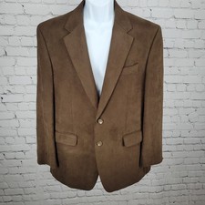 Chaps Ralph Lauren Brown Microfiber 2 Button Vented Notch Blazer Jacket Size 42