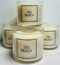 *NEW* TIKI BEACH ~ 4PK ~ Single Wick 4oz. Candle ~ NO LID  ~ Bath & Body Works