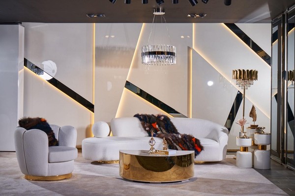 Moderne Sofagarnitur WeißEr Dreisitzer Luxus Sessel Edler Couchtisch-image