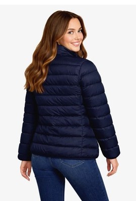 NWT Martha Stewart Women s Down Jacket  Navy Blue XS  Puffer Zip With Bag