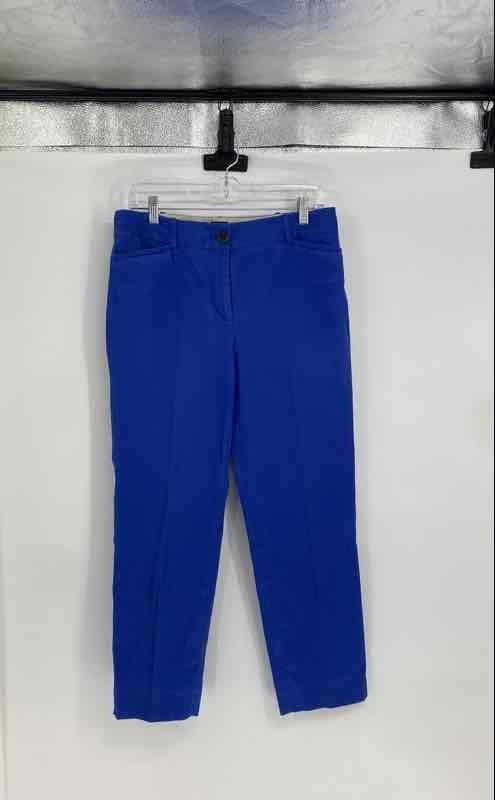 Talbots Womens Blue Flat Front Pockets The Perfect Cropped Pants Size 4