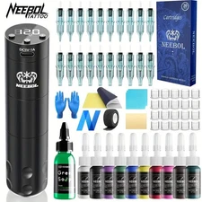 Neebol Tattoo Pen Kit Unibody Tattoo Machine with Needles Tattoo Supply Gift