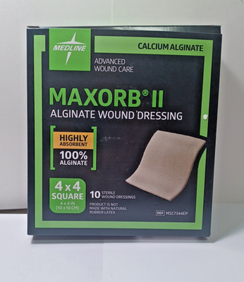 Medline MSC7344EP  Maxorb Calcium Alginate Dressing, 4'' X 4'' - 10 per box
