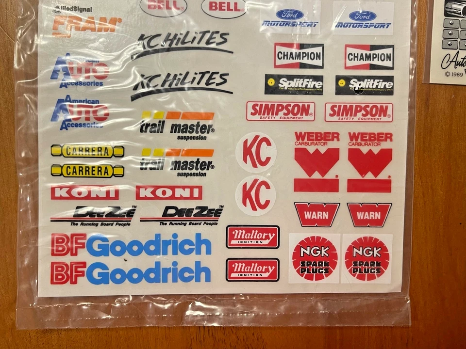 Hojas de calcomanías de Monster Truck todoterreno patrocinio Parma 1989 AutoGraphics de colección Foto 2 de 4