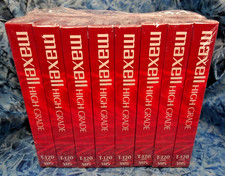 Maxell Premium Hi T-120 6-hour VHS Video Cassette Blank 8 Pack- Sealed