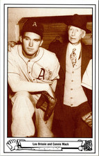 Playball Photo Postcard Lou Brissie & Connie Mack Philadelphia A's c1983