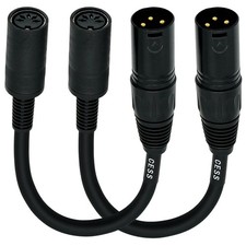 2 PCS CESS279 DIN 5Pin MIDI Female To XLR 3Pin Male Adapter Cord 6 Inch