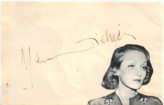 Marlene Dietrich Actress Signed Cut Signature Myra Loy Autograph