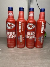 Kansas City Chiefs Super Bowl 58 Champions Bud Light Bottles Lot Of 4 Empty