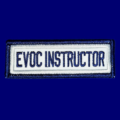 EVOC INSTRUCTOR PATCH: 3'' Rectangle Embroidered Patch, Item #2017