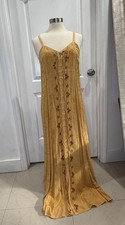 Vintage Maxi Button Down Front Slit Dress Size 8