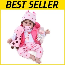 Realistic Newborn Doll, 18" Lifelike Silicone Baby Girl