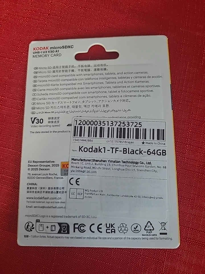 Kodak MicroSDXC UHS-I U3 V30 A1 Memory Card & Adapter - Image 2 of 2