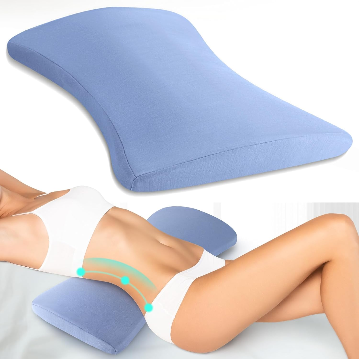 Lumbar Support Pillow for Bed Relief Back Pain: Lower Back Pillow for Sleeping -