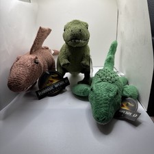 Jurassic World Rebirth 2025 Plush Dinosaur Set of 3 T-Rex Raptor Triceratops NWT