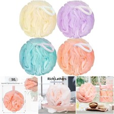 Bath Loofah Sponge Body Scrubber Exfoliating Mesh Pouf Shower Ball 4 Pack